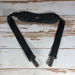 Tumi Adjustable Leather Shoulder Strap Black Metal Clips Padded
